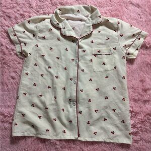 Cherry Print Pajama Top